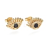 Brass Micro Pave Cubic Zirconia Stud Earrings EJEW-L224-01A-1
