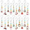 Christmas Theme Alloy Enamel Pendant Decorations HJEW-AB00265-1