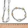 201 Stainless Steel Chain Necklaces & Chain Bracelets SJEW-G087-01GP-5