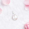 1Pc Natural Pearl Flat Round Pendants STER-BBC0009-63-7