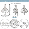 Anti-Tarnish Beebeecraft 1Pc Rhodium Plated 925 Sterling Silver Empty Bead Cage Pendants STER-BBC0005-70B-2