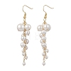 Shell Pearl Round Dangle Earrings EJEW-JE06842-2