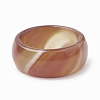 Natural Agate Wide Band Finger Rings G-T104-28-2