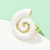Brass Enamel Adjustable Cuff Rings for Women RJEW-G357-01B-3