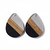 Opaque Resin & Walnut Wood Pendants RESI-M027-04H-2