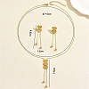Elegant Stainless Steel Heart Pendant Lariat Necklace & Earrings Bracelet Set for Women Party Gift LF0816-2