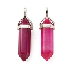 2Pcs Natural Agate Dyed Double Terminated Pointed Pendants G-YW0002-05E-2