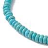 Synthetic Turquoise Rondelle & Natural Pearl Beaded Stretch Bracelets BJEW-JB09918-08-4