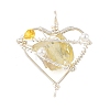 Electroplated Natural Quartz Copper Wire Wrapped Pendants PALLOY-TA00429-01-1