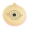 Real 18K Gold Plated Brass Micro Pave Cubic Zirconia Pendants ZIRC-L100-084G-04-4