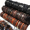 PU Leather Cord Bracelets for Men Women WGFF396-03-1