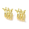 Brass Micro Pave Clear Cubic Zirconia Cuff Earrings for Women EJEW-I305-06G-1