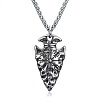 Vintage 304 Stainless Steel Viking Arrowhead Pendant Necklaces for Men WG2716D-01-2