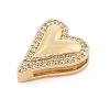 Brass Micro Pave Clear Cubic Zirconia Slide Charms ZIRC-I068-30G-2