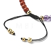 Natural & Synthetic Mixed Stone Braided Bead Bracelet BJEW-TA00324-3