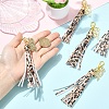 5Pcs PU Leather Tassel & Alloy Pendant Decorations HJEW-YW00385-01-3