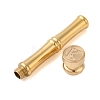 Golden Tone Brass Wax Seal Stamp Head with Bamboo Stick Shaped Handle STAM-K001-05G-K-2