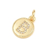 Brass Micro Pave Clear Cubic Zirconia Charms CU-CBA56CE-12G-B-2
