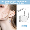 60Pcs 304 Stainless Steel Earring Hooks STAS-BBC0009-93C-2