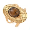 Oval Natural Mixed Stone Finger Rings RJEW-Z057-14G-3