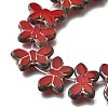 Picasso Baking Paint & Golden Metal Enlaced Glass Beads Strands GL-CBA98F0-02D-2