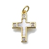 Brass Micro Pave Clear Cubic Zirconia Pendants KK-V010-10G-02-1