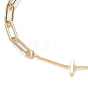 Brass Paperclip Chain & Curb Chain Bracelets BJEW-JB05500-2