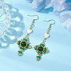 Natural Mixed Stone & Glass Seed Beads Dangle Earrings for Women EJEW-MZ00213-05-2