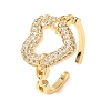 Brass Micro Pave Cubic Zirconia Cuff Open Rings RJEW-F204-07A-G01-2