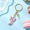 Alloy Enamel Cat Keychain KEYC-JKC01182-4