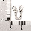 Initial Letter Brass with Cubic Zirconia Charms KK-Q814-26U-P-3