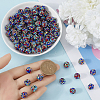 100Pcs Polymer Clay Pave Rhinestone Beads RB-SC0001-14-3