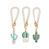 3Pcs 3 Styles Cactus Alloy Enamel Cup Charms HJEW-JM02163-4