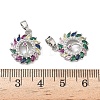Brass Micro Pave Cubic Zirconia Pendants KK-P334-31P-3