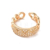 Brass Micro Pave Cubic Zirconia Open Cuff Rings RJEW-R146-03KCG-3