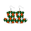 Saint Patrick's Day Imitation Leather Dangle Earrings FS-WG4E1C6-15-1