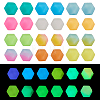  72Pcs 12 Colors  Luminous Hexagon Food Grade Silicone Beads SIL-TA0001-36-2