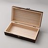 Wooden Packing Boxes with Hinged Lid and Clasps OBOX-WH0001-13-2