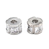 Brass Micro Pave Clear Cubic Zirconia Beads ZIRC-L101-07P-1