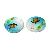 Ocean Printed Natural Freshwater Shell Flat Round Beads SHEL-A006-13H-2