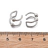 304 Stainless Steel 2 Line Round Clip on Nose Rings AJEW-A062-02P-4