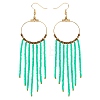 Glass Seed Beads Long Dangle Earrings EJEW-SW00004-1