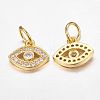 Brass Micro Pave Cubic Zirconia Charms X-ZIRC-L018-10G-2