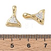 Brass Micro Pave Clear Cubic Zirconia Pendants KK-C259-01G-3