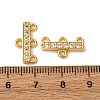 Rack Plating Brass Micro Pave Clear Cubic Zirconia Rectangle Chandelier Component Links KKB-L215-037G-2