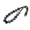 Natural Indian Agate Round & Cone Beaded Necklaces NJEW-N064-03F-2