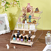 Rectangle Acrylic with Wood Minifigures Organizer Display Risers ODIS-WH0038-102B-2