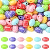 30Pcs 6 Colors Opaque Acrylic European Beads SACR-YW0002-10-1
