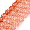 Crackle Transparent Glass Beads Strands GLAA-Q108-02A-13-1