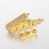 Rectangle Brass Micro Pave Cubic Zirconia Twister Clasps ZIRC-O018-08G-RS-2